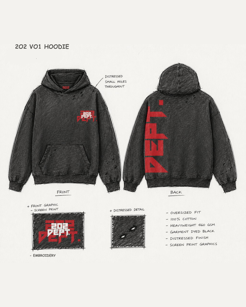 2O2 VO1 PULL HOODIE