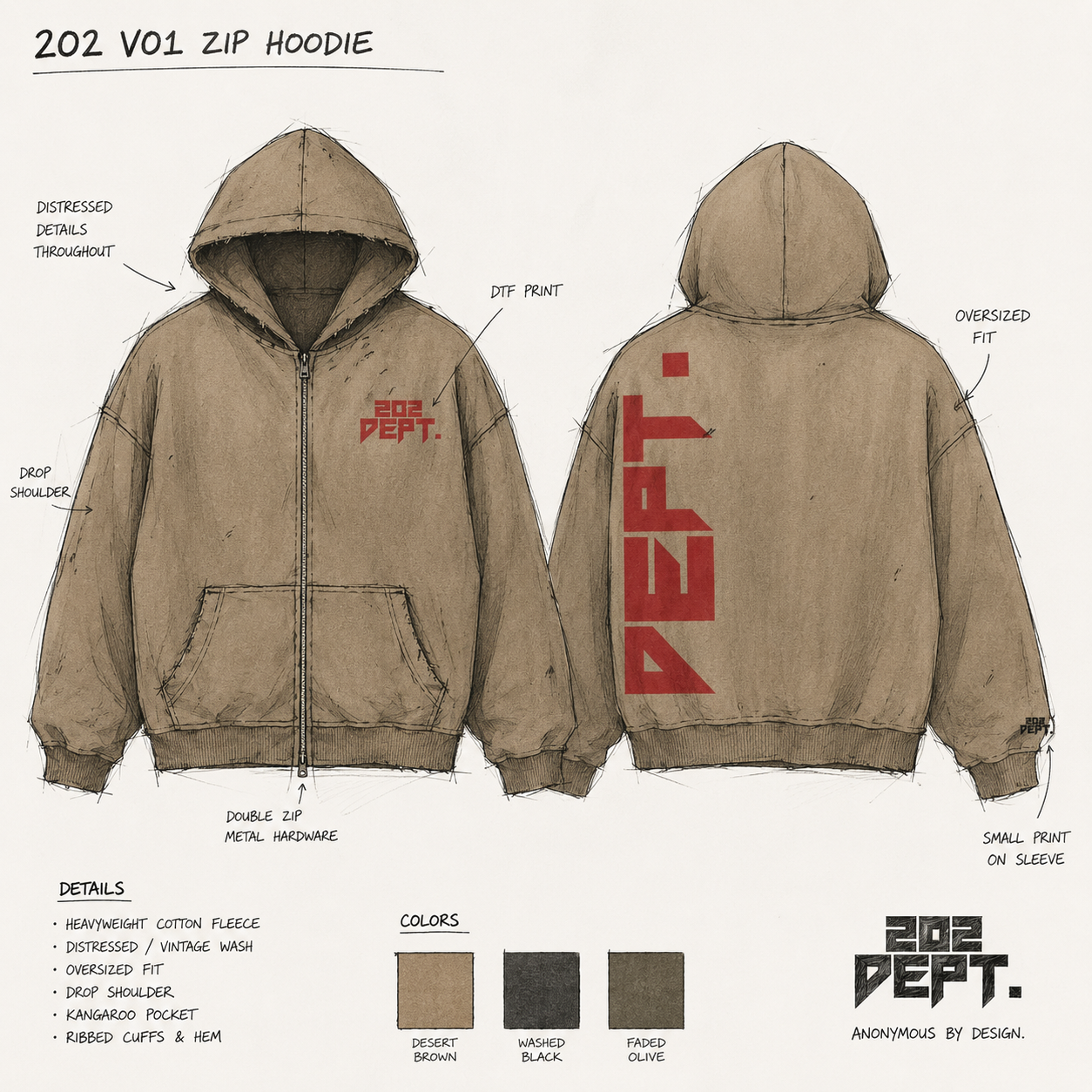 2O2 VO1 ZIP HOODIE