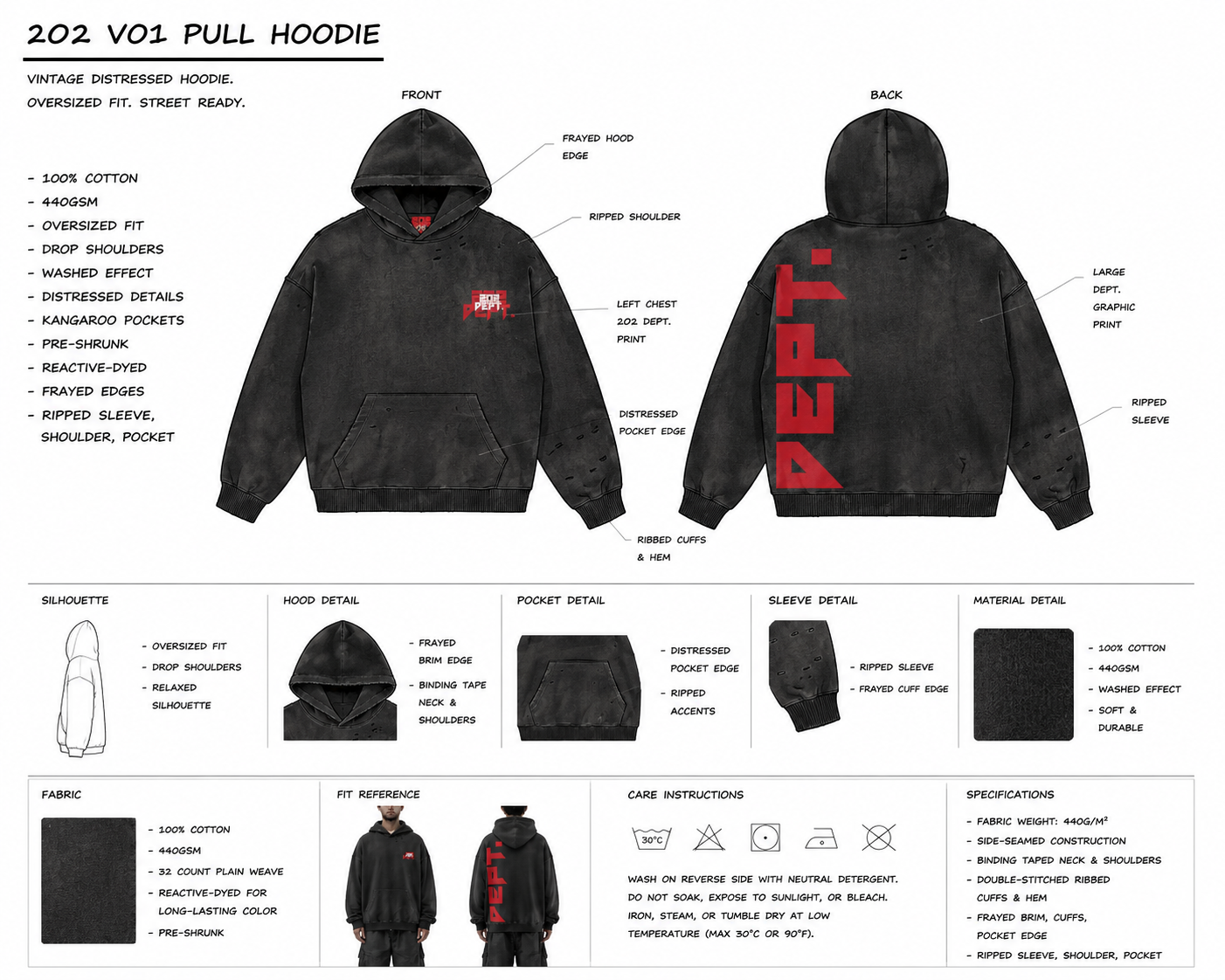 2O2 VO1 PULL HOODIE